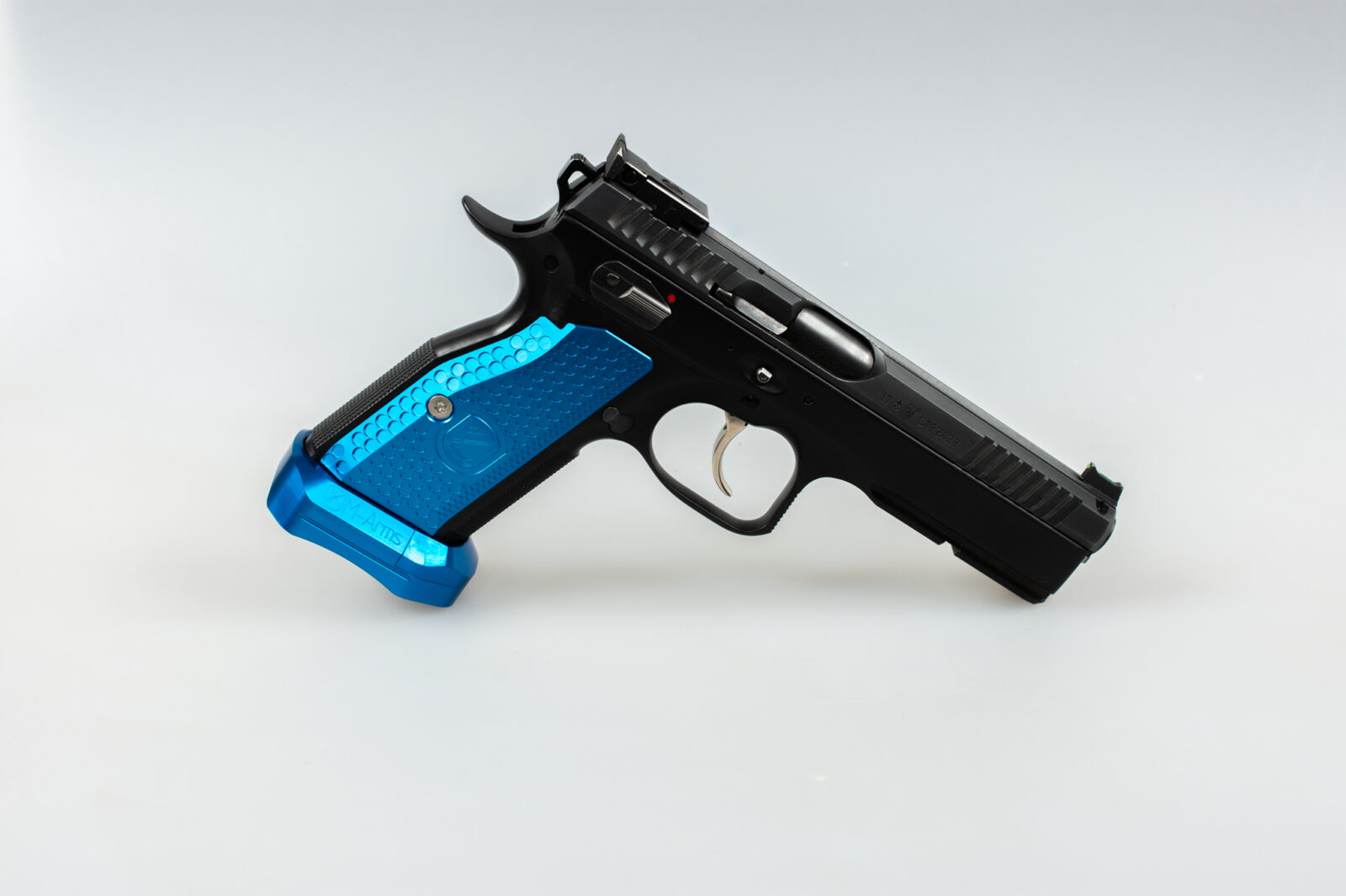 Set Monarch 1 for CZ TS & TS CZM (short thick grips + magwell) - Blue (ALU) - DAMAGED GOODS